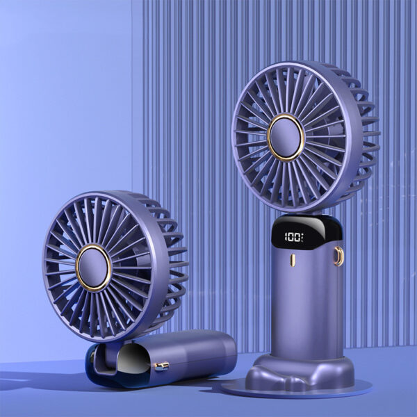 USB Rechargeable Mini Portable Handheld Electric Fan Foldable Neck Hanging Outdoor Fan Adjustable 5 Speed Powerful Air Cooler - Image 9