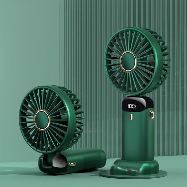 USB Rechargeable Mini Portable Handheld Electric Fan Foldable Neck Hanging Outdoor Fan Adjustable 5 Speed Powerful Air Cooler - Image 5