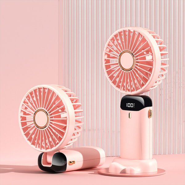 USB Rechargeable Mini Portable Handheld Electric Fan Foldable Neck Hanging Outdoor Fan Adjustable 5 Speed Powerful Air Cooler - Image 7