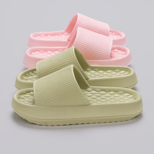 Summer EVA Slippers Solid Color Rhombus Stripe Anti-slip Slippers New Women's Home Shoes - Image 2